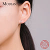 Modian Silver Turquoise Tiny Earring 925 Sterling Silver Exquisite Small Hoop Earrings For Women Girl Statement Jewelry