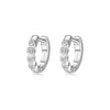 Modian Silver Turquoise Tiny Earring Real 925 Sterling Silver Round Clear CZ Hoop Earrings For Women Girl Party Fine Jewelry