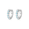 Modian Silver Turquoise Tiny Earring Real 925 Sterling Silver Round Clear CZ Hoop Earrings For Women Girl Party Fine Jewelry
