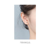Modian Simple Enamel Fine Jewelry Cute Real 925 Sterling Silver Star Heart Square Round Stud Earrings For Women Silver Jewelry