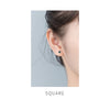 Modian Simple Enamel Fine Jewelry Cute Real 925 Sterling Silver Star Heart Square Round Stud Earrings For Women Silver Jewelry