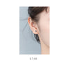 Modian Simple Enamel Fine Jewelry Cute Real 925 Sterling Silver Star Heart Square Round Stud Earrings For Women Silver Jewelry