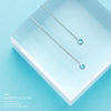 Modian Simple Blue Opal Long Tassel Dangle Earrings Classic 925 Sterling Silver Elegant Jewelry For Women Female Earring