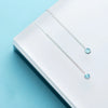 Modian Simple Blue Opal Long Tassel Dangle Earrings Classic 925 Sterling Silver Elegant Jewelry For Women Female Earring