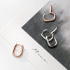 Modian Simple Oval Sparkling Hoop Earrings 100% 925 Sterling Silver Charm Hoops Ear For Women Christmas Gift Jewelry