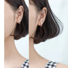 Modian Simple Oval Sparkling Hoop Earrings 100% 925 Sterling Silver Charm Hoops Ear For Women Christmas Gift Jewelry
