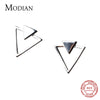 Modian Simple Silver Triangle Stud Earrings 100% Real Sterling Silver 925 Jewelry For Women Classic Party Elegant Studs Ear