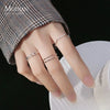 Modian Simple Stackable Opening Finger Ring for Women 925 Sterling Silver Tiny Geometric Ring Korea Style Fine Jewelry