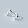Modian Simple Star Flower Line Stud Earrings Cute Charm Geometric 925 Sterling Silver Jewelry Female Tiny Earring Gift