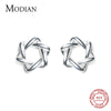 Modian Simple Star Flower Line Stud Earrings Cute Charm Geometric 925 Sterling Silver Jewelry Female Tiny Earring Gift