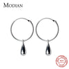Modian Simple Water Drops Earrings for Women Genuine 925 Sterling Silver Geometric Dangle Earring Fine Jewelry Bijoux