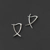 Modian Solid 925 Sterling Silver Simple Abstract Style Ear Buckles for Women Fine Jewelry Summer Party Hoop Earrings Accessories