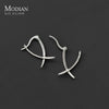 Modian Solid 925 Sterling Silver Simple Abstract Style Ear Buckles for Women Fine Jewelry Summer Party Hoop Earrings Accessories