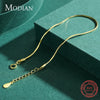Modian Solid 925 Sterling Silver Simple Charm Snake Chain Bracelet Trendy Gold Color Bracelets For Women Party Fine Jewelry Gift