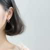 Modian Sparkling Hoop Earrings Charm 100% 925 Sterling Silver Clear CZ Circle Ear For Women Wedding Statement Jewelry