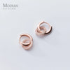 Modian Sparkling Hoop Earrings Charm 100% 925 Sterling Silver Clear CZ Circle Ear For Women Wedding Statement Jewelry