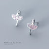 Modian Sparkling Pink AAA Zircon Stud Earrings for Women Elegant Dancer 925 Sterling Silver Europe Fine Jewelry Brincos