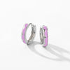 Modian Trendy 925 Sterling Silver Elegant Purple Enamel Hoop Earrings For Women Statement Silver Ear Buckles Fine Jewelry Gifts