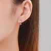 Modian Trendy 925 Sterling Silver Elegant Purple Enamel Hoop Earrings For Women Statement Silver Ear Buckles Fine Jewelry Gifts