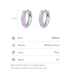 Modian Trendy 925 Sterling Silver Elegant Purple Enamel Hoop Earrings For Women Statement Silver Ear Buckles Fine Jewelry Gifts