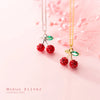 Modian Trendy 925 Sterling Silver Fruit Red Crystal Cherry Pendant  Necklace for Women Link Chain Necklace Original Fine Jewelry