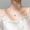 Modian Trendy 925 Sterling Silver Fruit Red Crystal Cherry Pendant  Necklace for Women Link Chain Necklace Original Fine Jewelry
