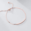 Modian Trendy Authentic Sterling Silver 925 Geometric bending Stick Bracelet for Women Adjustable Tennis Bracelet Fine Jewelry
