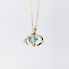 Modian Trendy Blue Crystal Planet Pendant Necklace for Women 100% 925 Sterling Silver  Link Chain Necklace Fine Jewelry