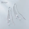 Modian Trendy Wedding Earring for Women 925 Sterling Silver Dazzling CZ Long Chain Tassel Water Drop Dangle Earring Fine Jewelry