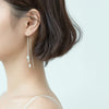 Modian Trendy Wedding Earring for Women 925 Sterling Silver Dazzling CZ Long Chain Tassel Water Drop Dangle Earring Fine Jewelry