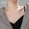 Modian Twinkling Zircon Geometric Rectangle 925 Sterling Silver Pendant for Women Adjustable Necklace Korea Style Fine Jewelry