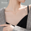 Modian Twinkling Zircon Geometric Rectangle 925 Sterling Silver Pendant for Women Adjustable Necklace Korea Style Fine Jewelry