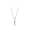 Modian Twinkling Zircon Geometric Rectangle 925 Sterling Silver Pendant for Women Adjustable Necklace Korea Style Fine Jewelry