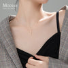 Modian Twinkling Zircon Geometric Rectangle 925 Sterling Silver Pendant for Women Adjustable Necklace Korea Style Fine Jewelry