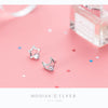 Modian Unique Design Moon And Stars Silver Stud Earrings for Women 925 Sterling Silver Clear CZ Earing Fine Jewelry Accessories