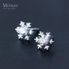 Modian Winter Simple Snowflake 3 Color Clear CZ Jewelry 925 Sterling Silver Wedding Stud Earrings For Women Brincos