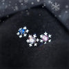 Modian Winter Simple Snowflake 3 Color Clear CZ Jewelry 925 Sterling Silver Wedding Stud Earrings For Women Brincos