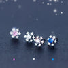 Modian Winter Simple Snowflake 3 Color Clear CZ Jewelry 925 Sterling Silver Wedding Stud Earrings For Women Brincos