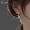 Moidan Luxury Sparkling Round Zirconia Dangle Earrings 925 Sterling Silver Charm Drop Ears For Women Wedding Statement Jewelry