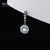 Moidan Luxury Sparkling Round Zirconia Dangle Earrings 925 Sterling Silver Charm Drop Ears For Women Wedding Statement Jewelry