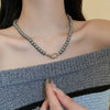 Multi-Layer Grey Imitation Pearl Necklace Bead Chain for Women Men Trend Elegant Long Tassel Necklace Charm Banquet Jewelry