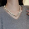Multi-Layer Grey Imitation Pearl Necklace Bead Chain for Women Men Trend Elegant Long Tassel Necklace Charm Banquet Jewelry