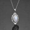 NASIYA Classic Natural Moonstone Necklace Pendants 925 Sterling Silver Jewelry For Women Party Valentine Day Gifts With Chain