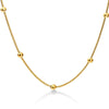 NIBA 316L Stainless Steel Gold-color Round Ball Pendant Necklace Link Chain Necklace  Jewelry For Women or Men
