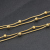 NIBA 316L Stainless Steel Gold-color Round Ball Pendant Necklace Link Chain Necklace  Jewelry For Women or Men