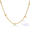 NIBA 316L Stainless Steel Gold-color Round Ball Pendant Necklace Link Chain Necklace  Jewelry For Women or Men