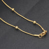 NIBA 316L Stainless Steel Gold-color Round Ball Pendant Necklace Link Chain Necklace  Jewelry For Women or Men