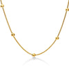 NIBA 316L Stainless Steel Gold-color Round Ball Pendant Necklace Link Chain Necklace  Jewelry For Women or Men