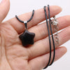 Natural Five-pointed Star Shape Agates Tiger Eye Clear Quartzs Stone Pendant Necklace for Women Jewelry Gifts 40cm