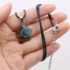 Natural Five-pointed Star Shape Agates Tiger Eye Clear Quartzs Stone Pendant Necklace for Women Jewelry Gifts 40cm